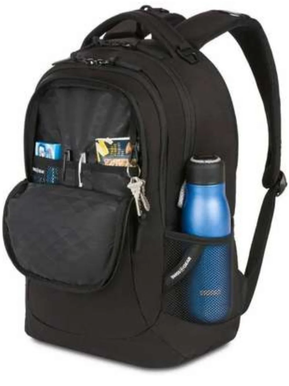 NWOT-SwissGear Black Laptop Up To 16in Backpack #5532-TTA Compliant-